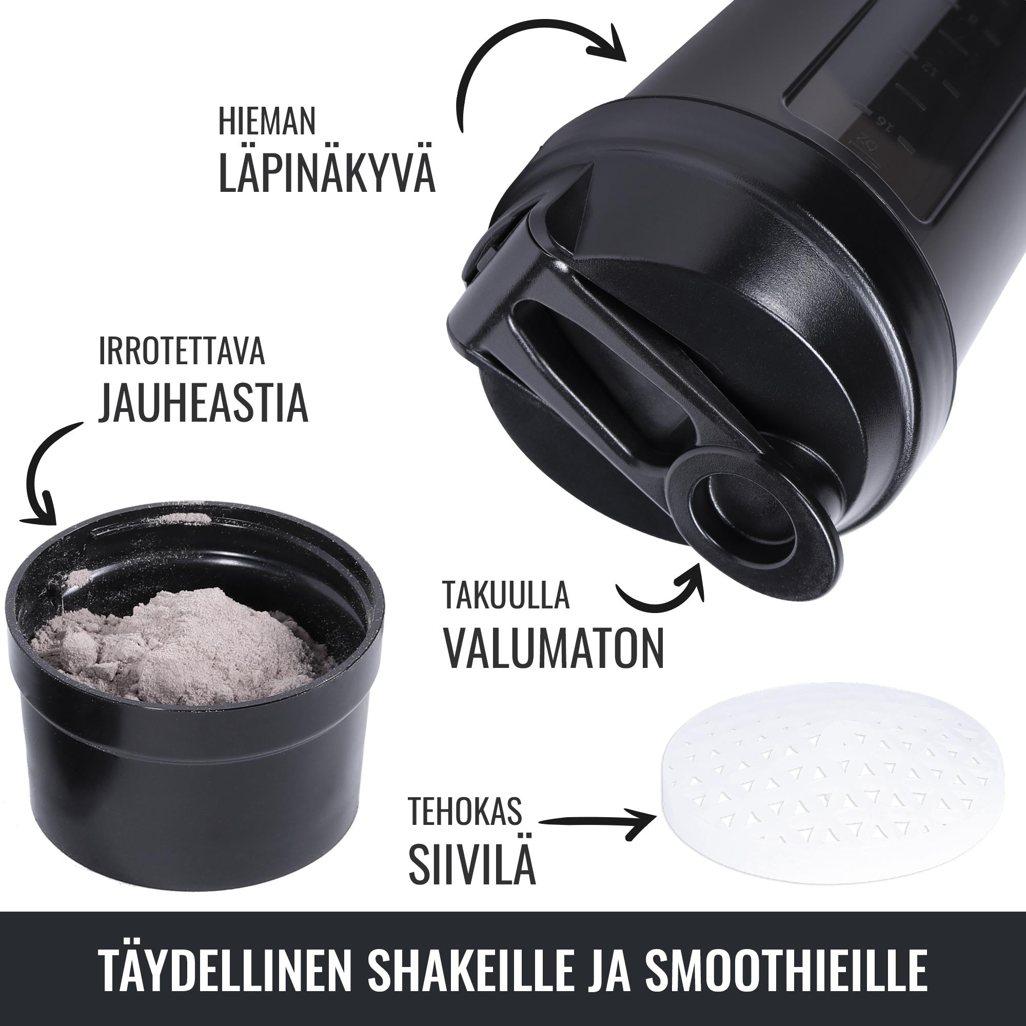 Šeikeris ar pulvera nodalījumu 500 ml