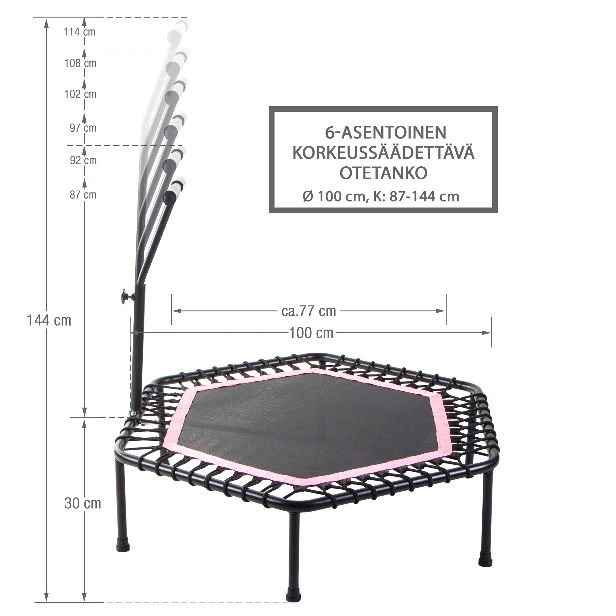 Fitness batuts 100 cm ar rokturi