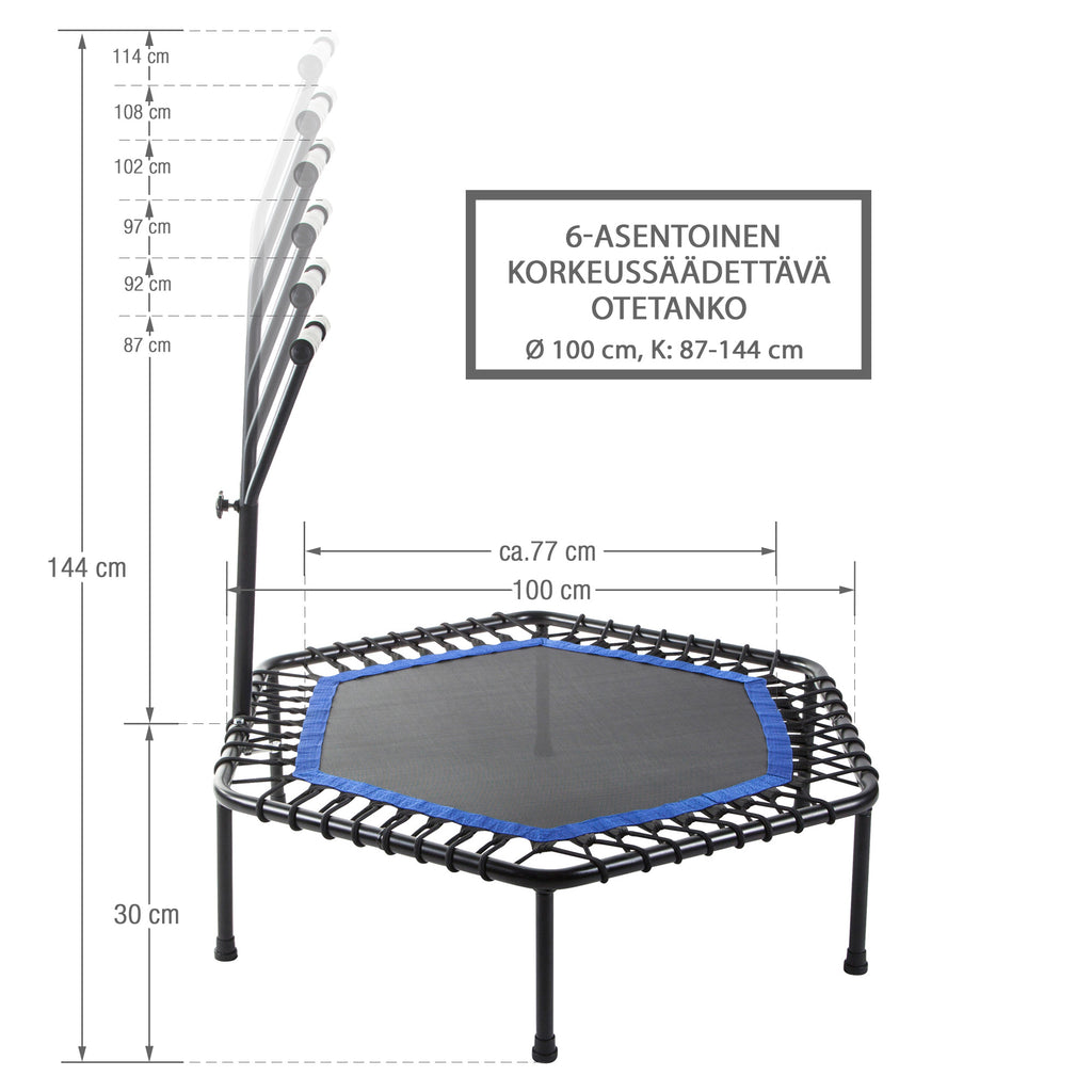 Fitness batuts 100 cm ar roktura stieni