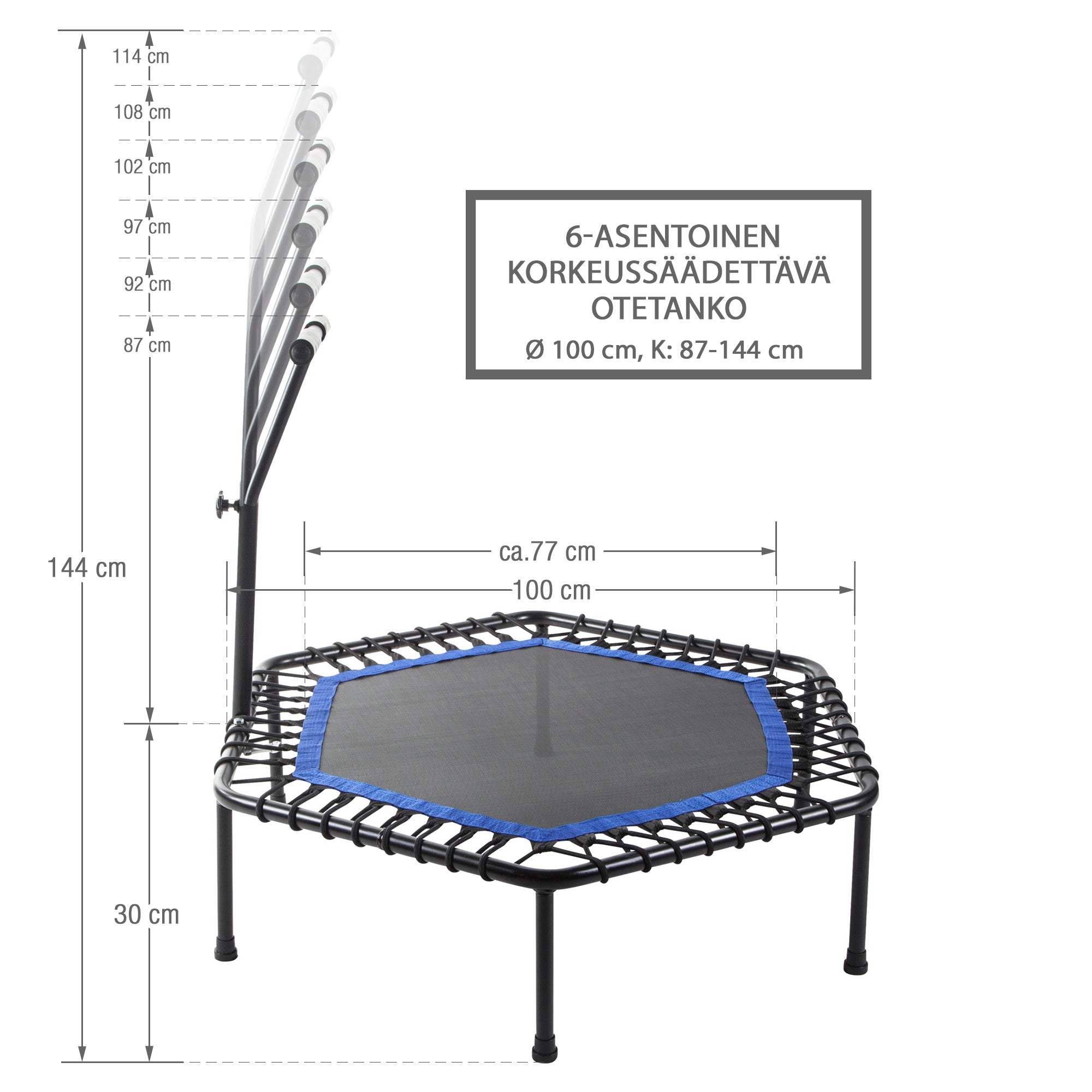 Fitness batuts 100 cm ar roktura stieni