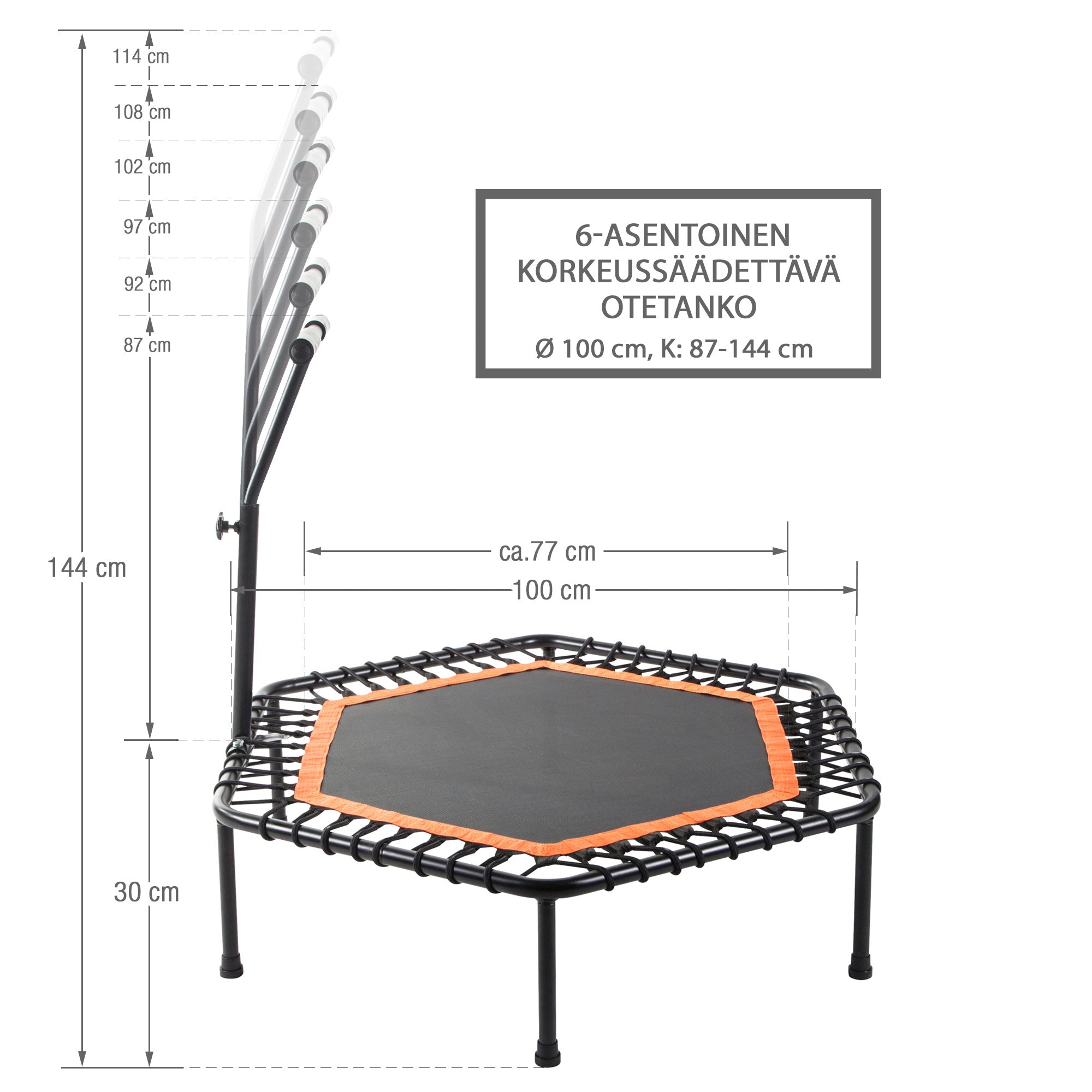 Fitness batuts 100 cm ar rokturi