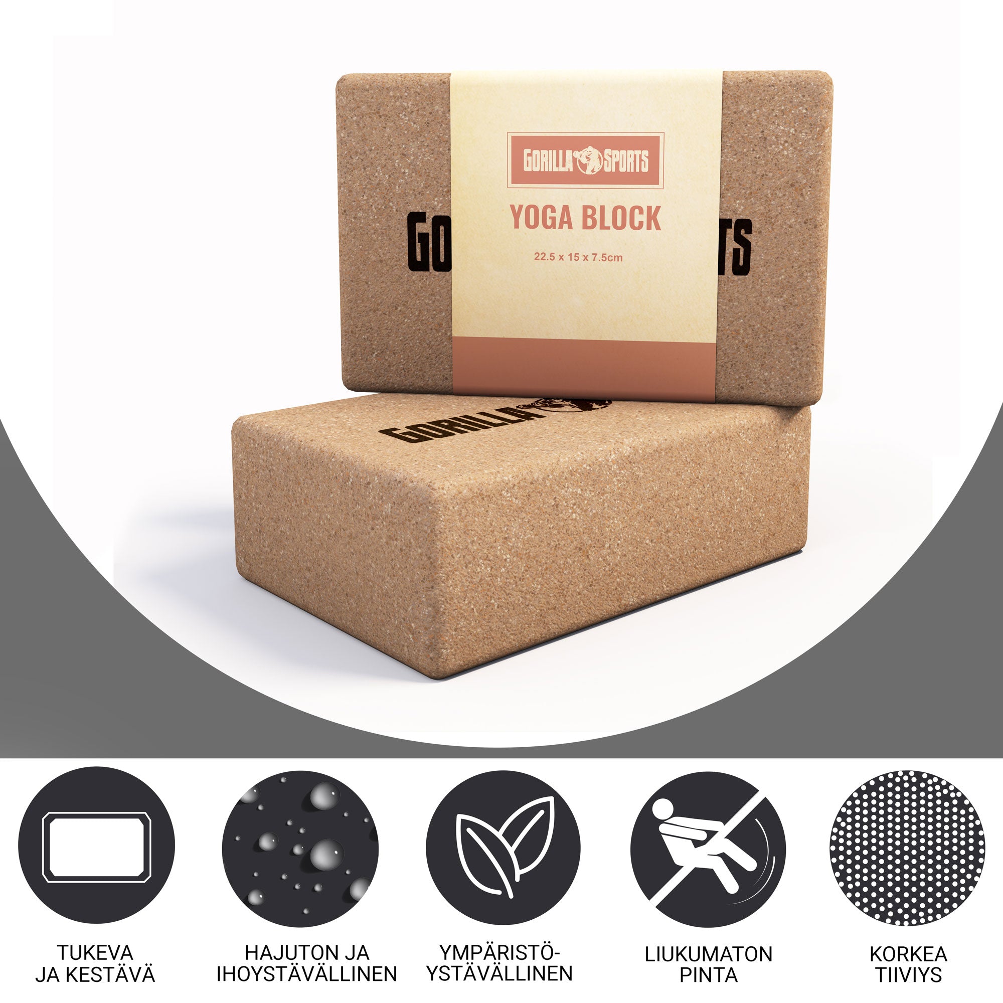 Jogas bloks jogai un stiepšanās vingrinājumiem 22,5 x 15 x 7,5 cm