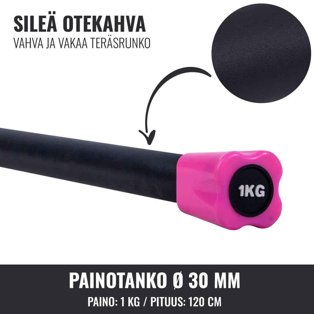 Aerobika Bar 1–10 kg – fiksēta svara grupu treniņu stienis