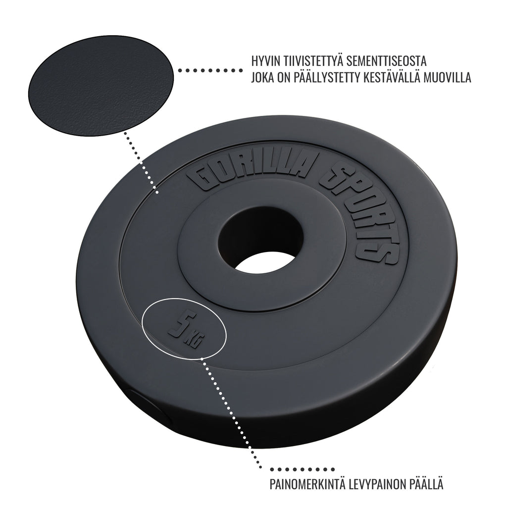 Ar vinilu pārklāts svaru disks 5 kg 50 mm