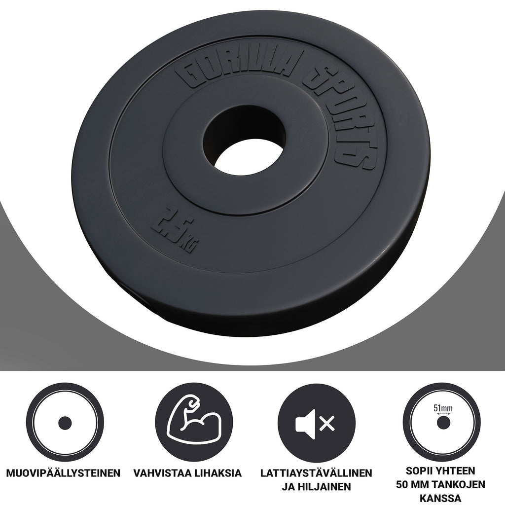 Ar vinilu pārklāts svaru disks 2,5 kg 50 mm