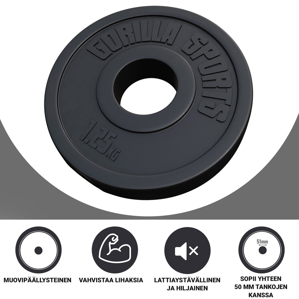 Ar vinilu pārklāts svaru disks 1,25 kg 50 mm