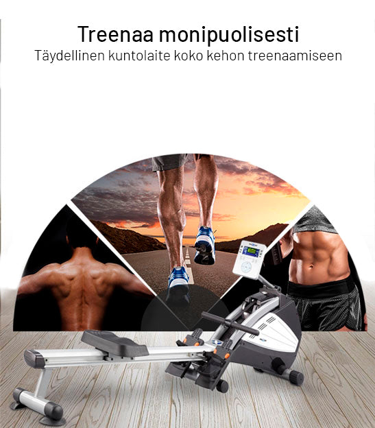 8.1 salokāms airēšanas trenažieris ar gaisa un magnētisko pretestību