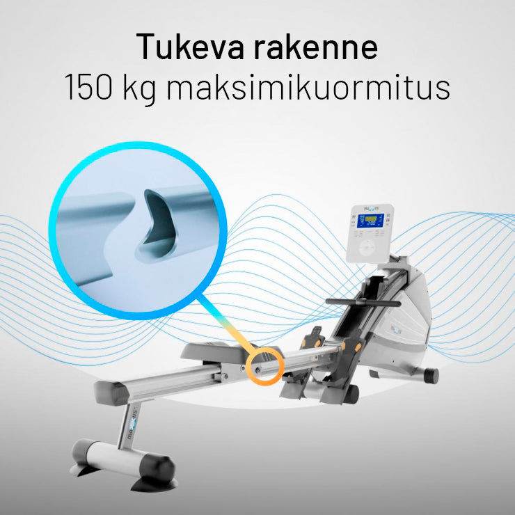 8.1 salokāms airēšanas trenažieris ar gaisa un magnētisko pretestību