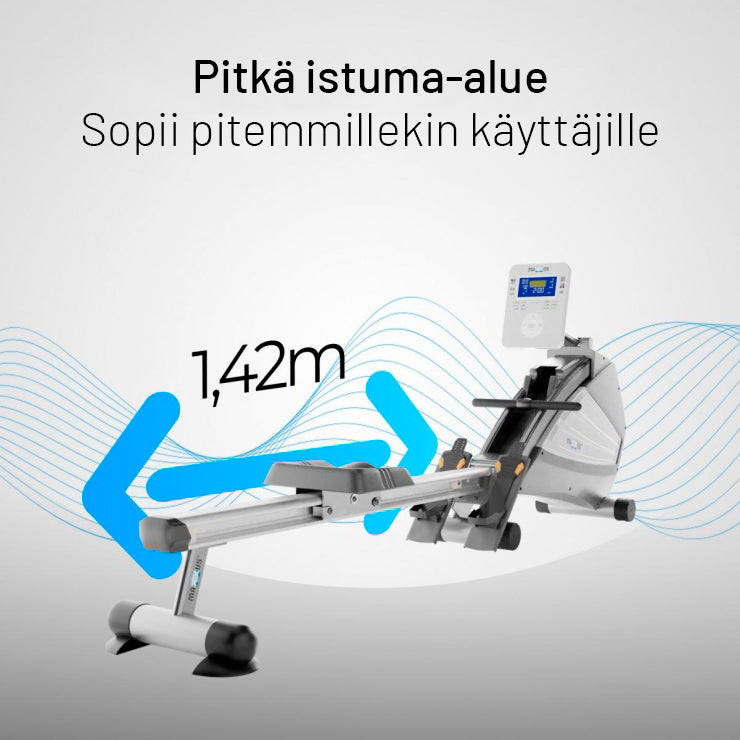8.1 salokāms airēšanas trenažieris ar gaisa un magnētisko pretestību