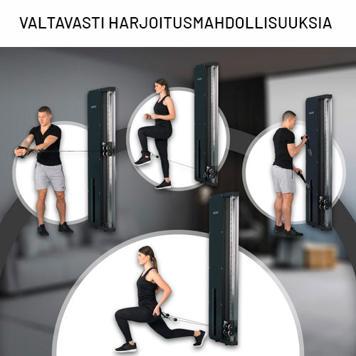 SmartGym H1 sienas troses trenažieris ar 60 kg svaru bloku