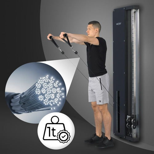 SmartGym H1 sienas troses trenažieris ar 60 kg svaru bloku