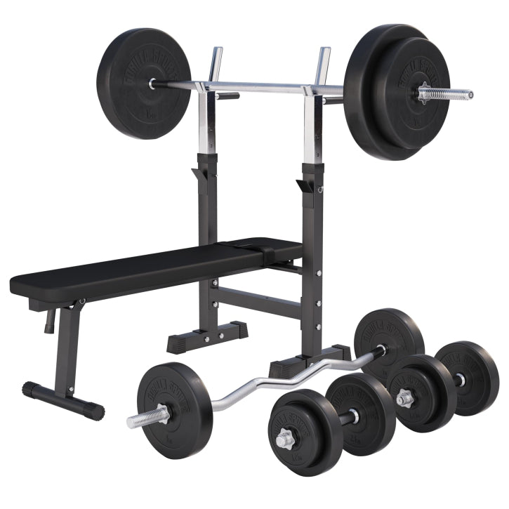 Regulējams svarcelšanas sols un stieņa komplekts 100 kg