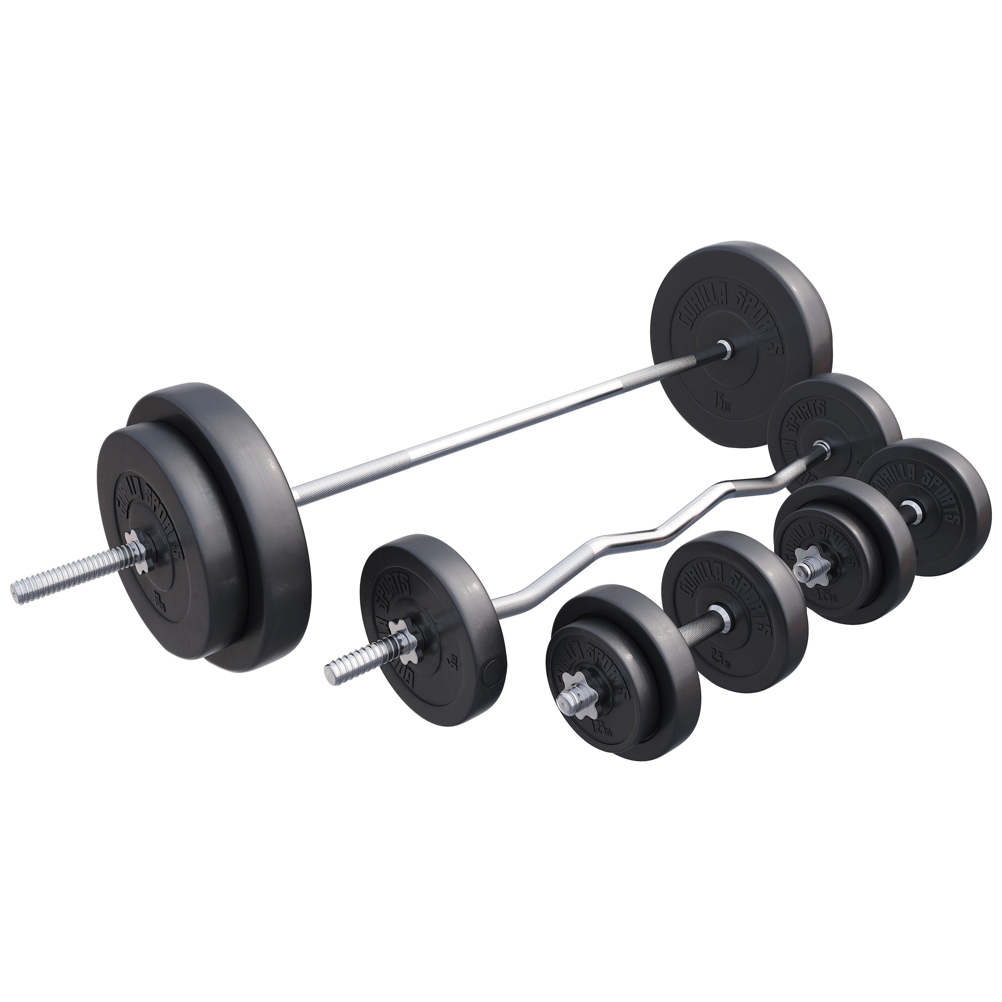 Vinila stieņa un disku komplekts 100 kg ar taisno un EZ stieni