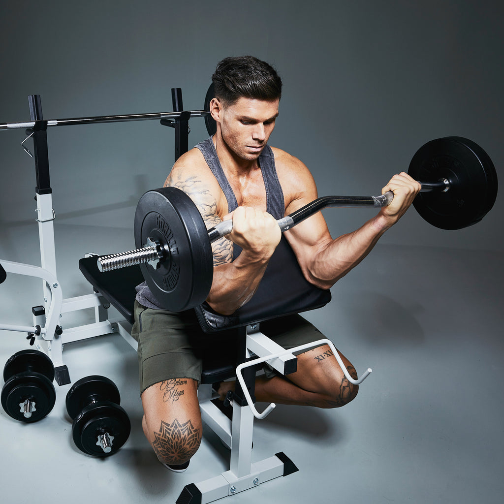 Vinila stieņa un disku komplekts 100 kg ar taisno un EZ stieni