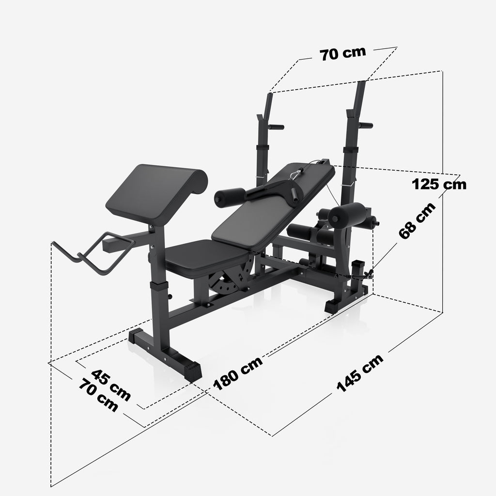 Regulējams svarcelšanas sols + 100 kg stieņa komplekts, Black Edition