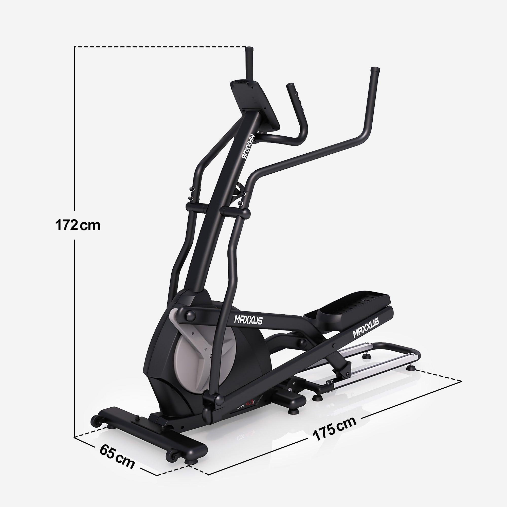 MAXXUS CX 4.3f, salokāms eliptiskais trenažieris, 51 cm soļa garums un Bluetooth