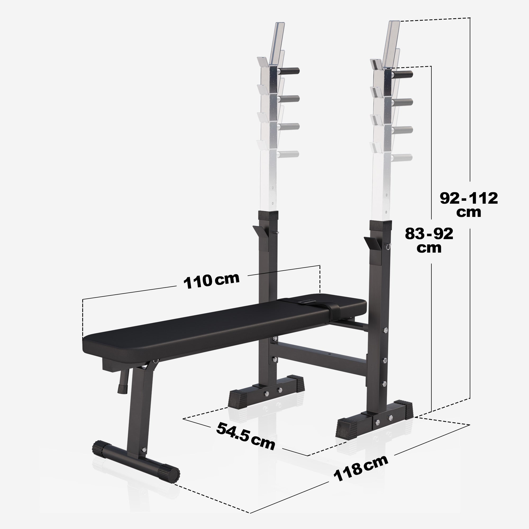 Regulējams svarcelšanas sols un stieņa komplekts 100 kg