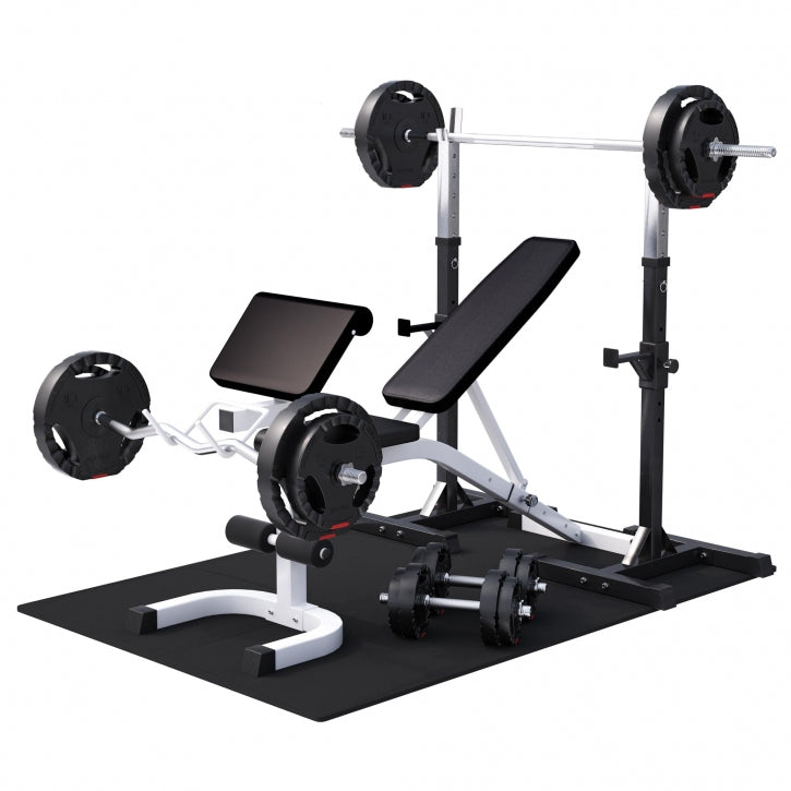Regulējams svarcelšanas sols + 100 kg svaru stieņa komplekts