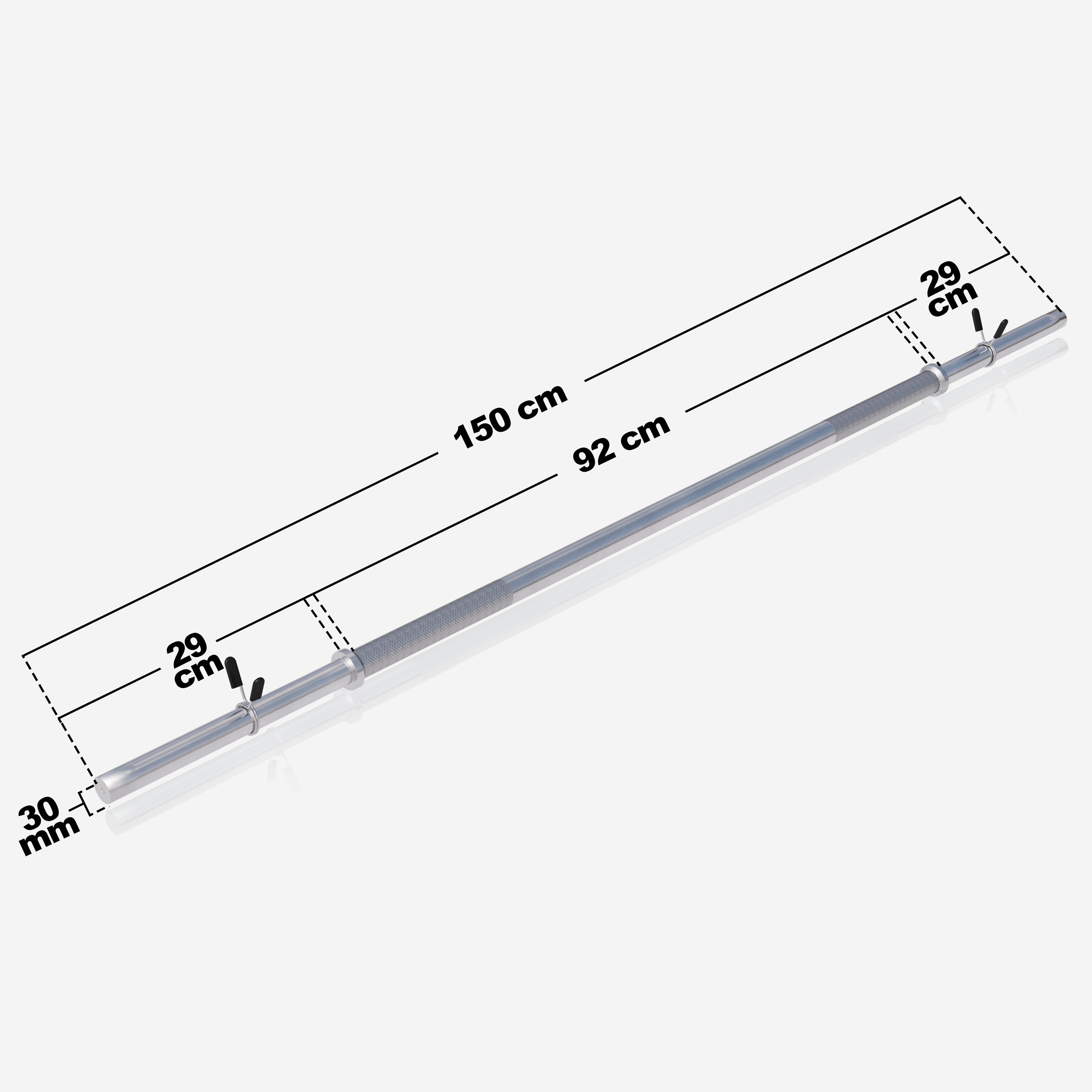 Taisns stienis 150 cm ar atsperu fiksatoriem