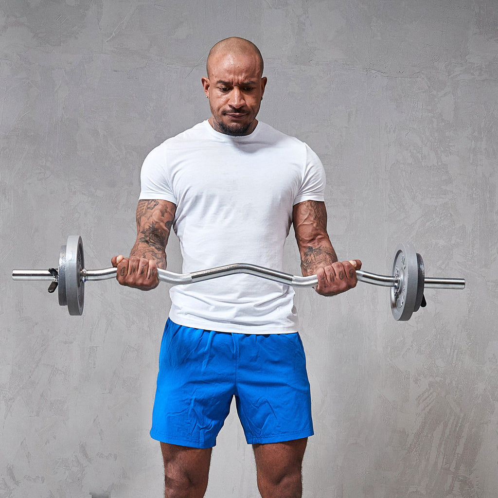 EZ bicepsa stienis 120 cm ar atsperu fiksatoriem