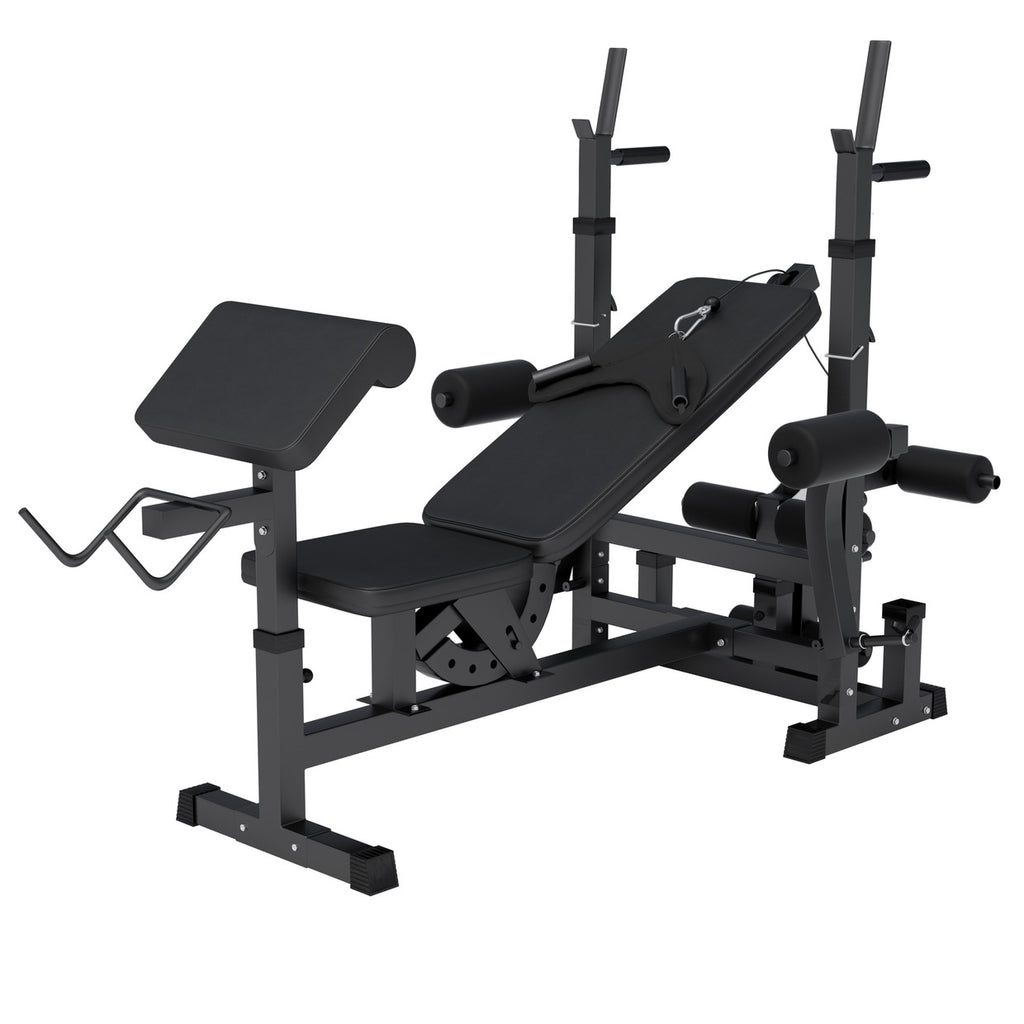 Regulējams daudzfunkcionāls sols max 280 kg, Black Edition