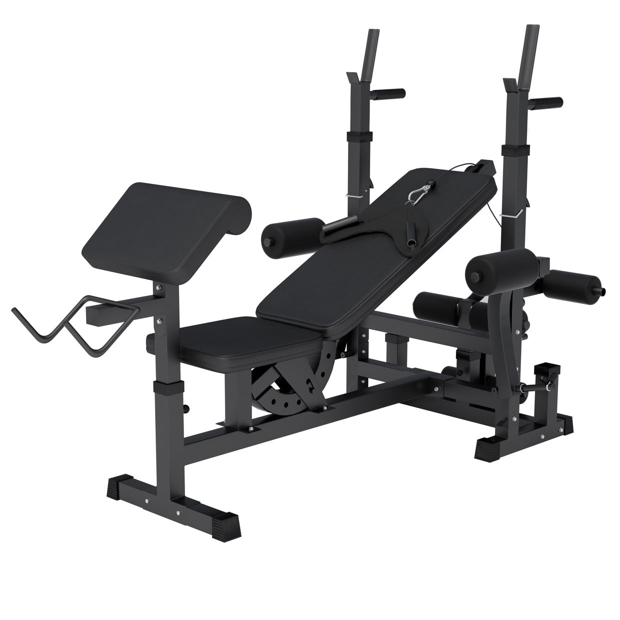 Regulējams daudzfunkcionāls sols max 280 kg, Black Edition