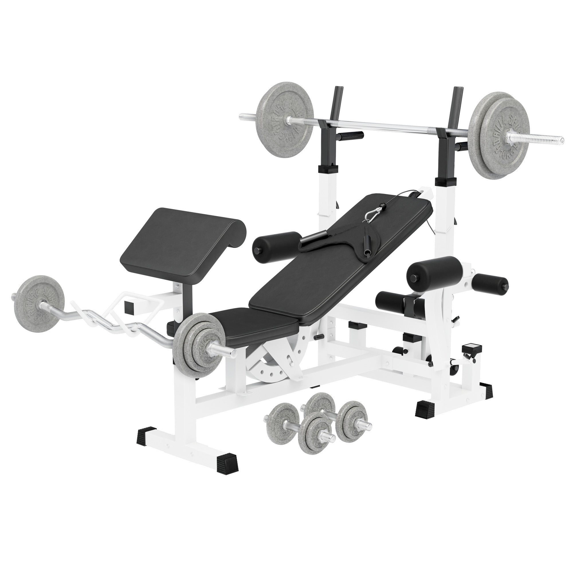 Regulējams svarcelšanas sols + svaru stieņa komplekts 108 kg