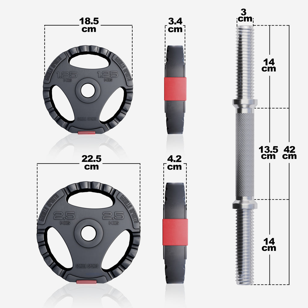 Vinila Tri Grip hanteļu komplekts 30 kg, 30mm