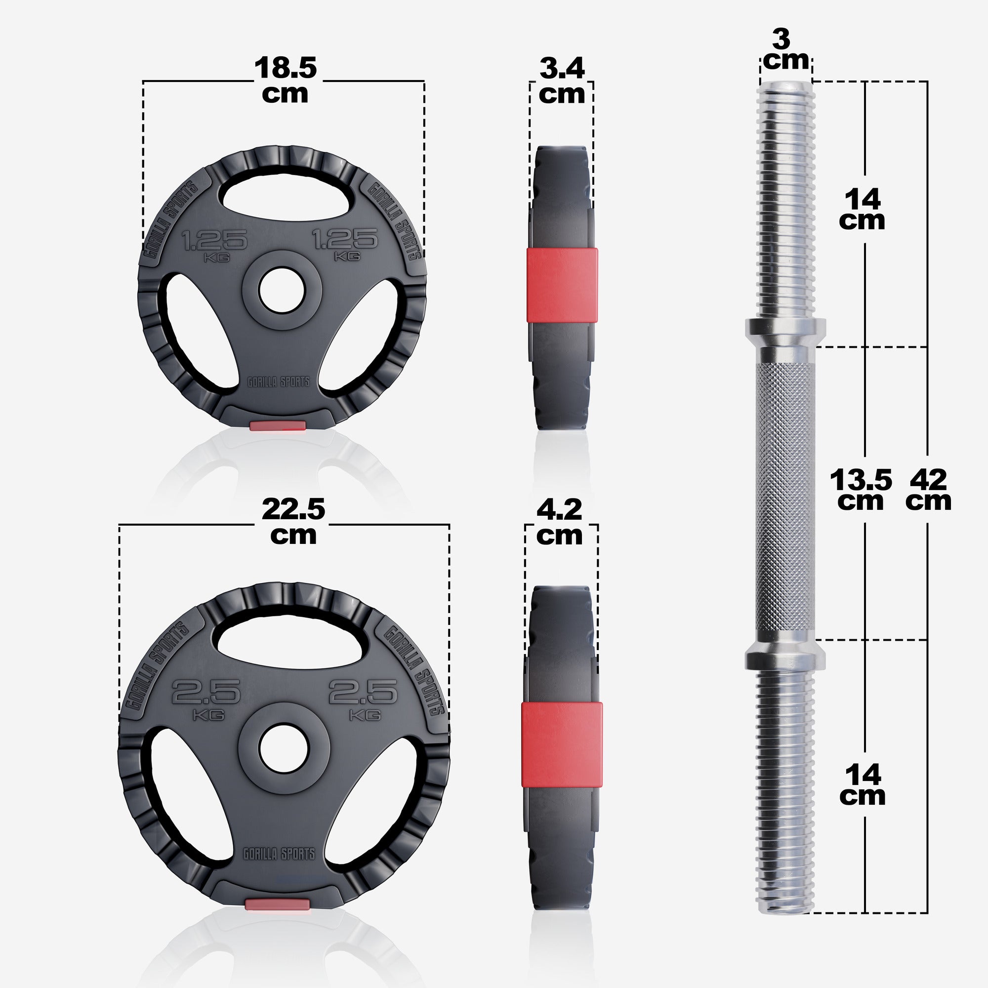 Vinila Tri Grip hanteļu komplekts 30 kg, 30mm