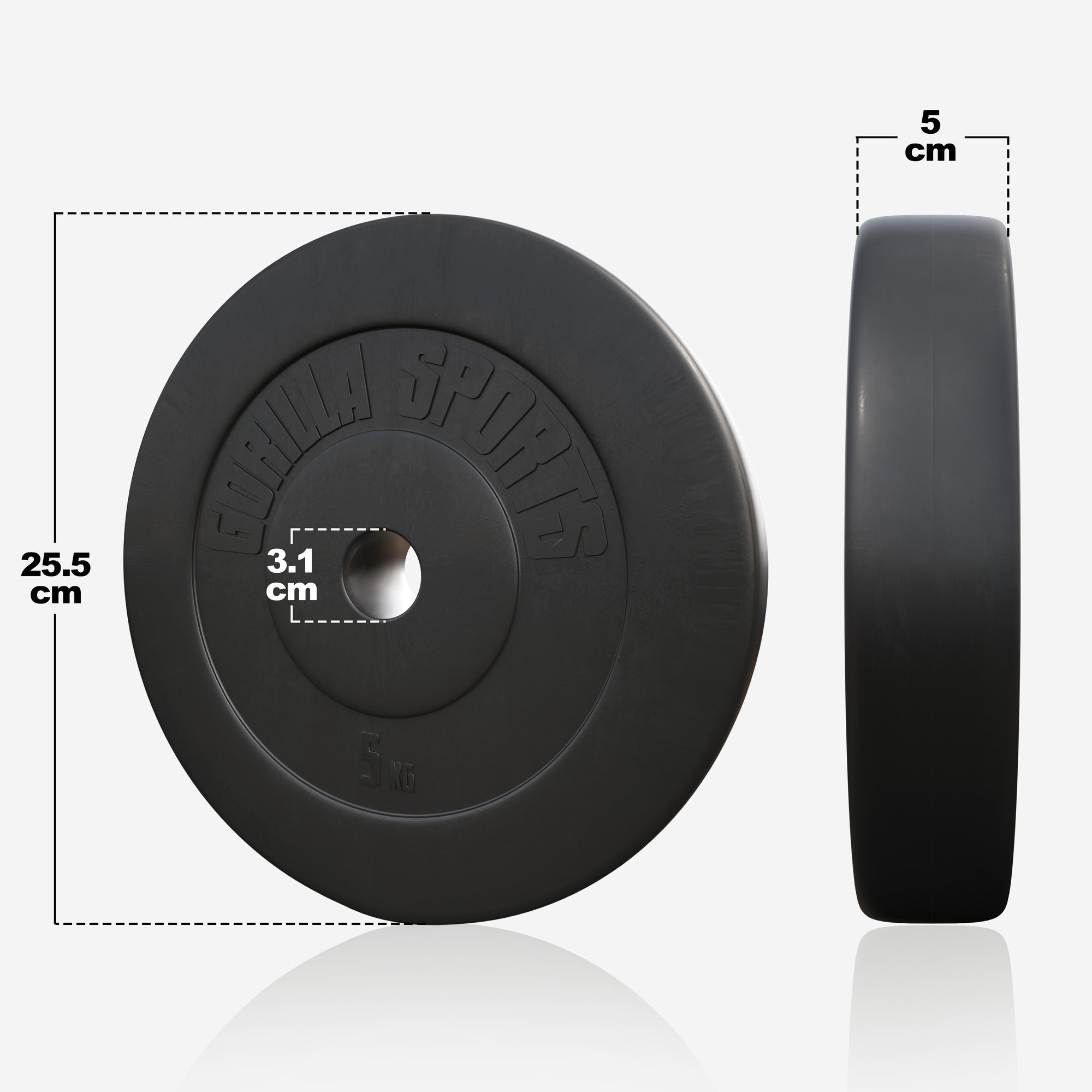 Ar vinilu pārklāts svaru disks 5 kg 30 mm