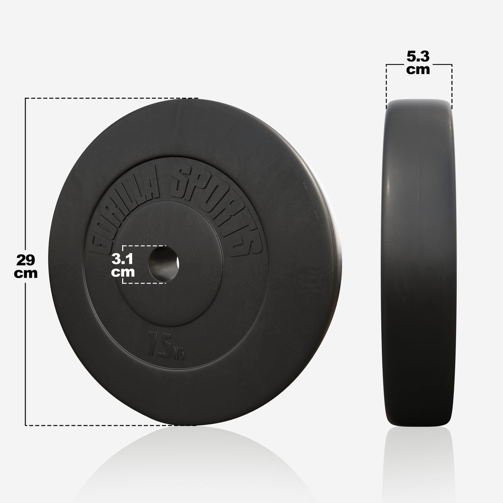 Ar vinilu pārklāts svaru disks 7,5 kg 30 mm