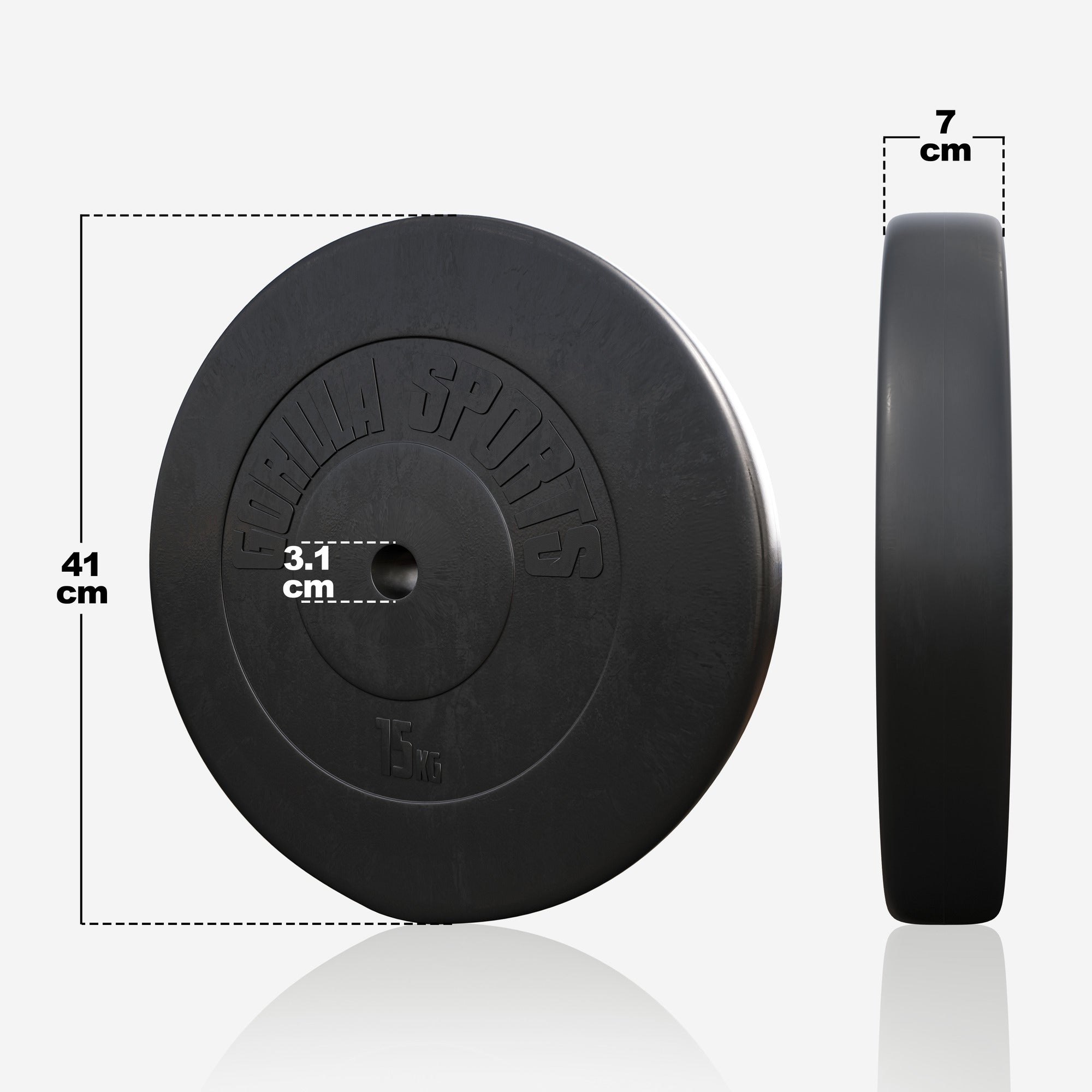Ar vinilu pārklāts svaru disks 15 kg 30 mm