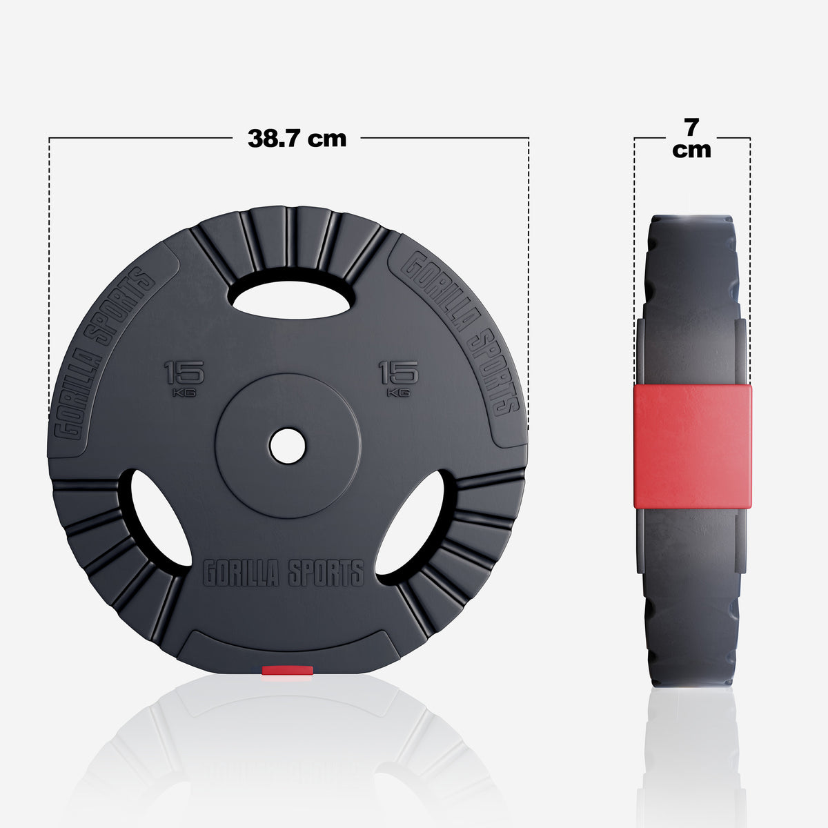 Tri Grip vinila svaru disks 15 kg 30 mm