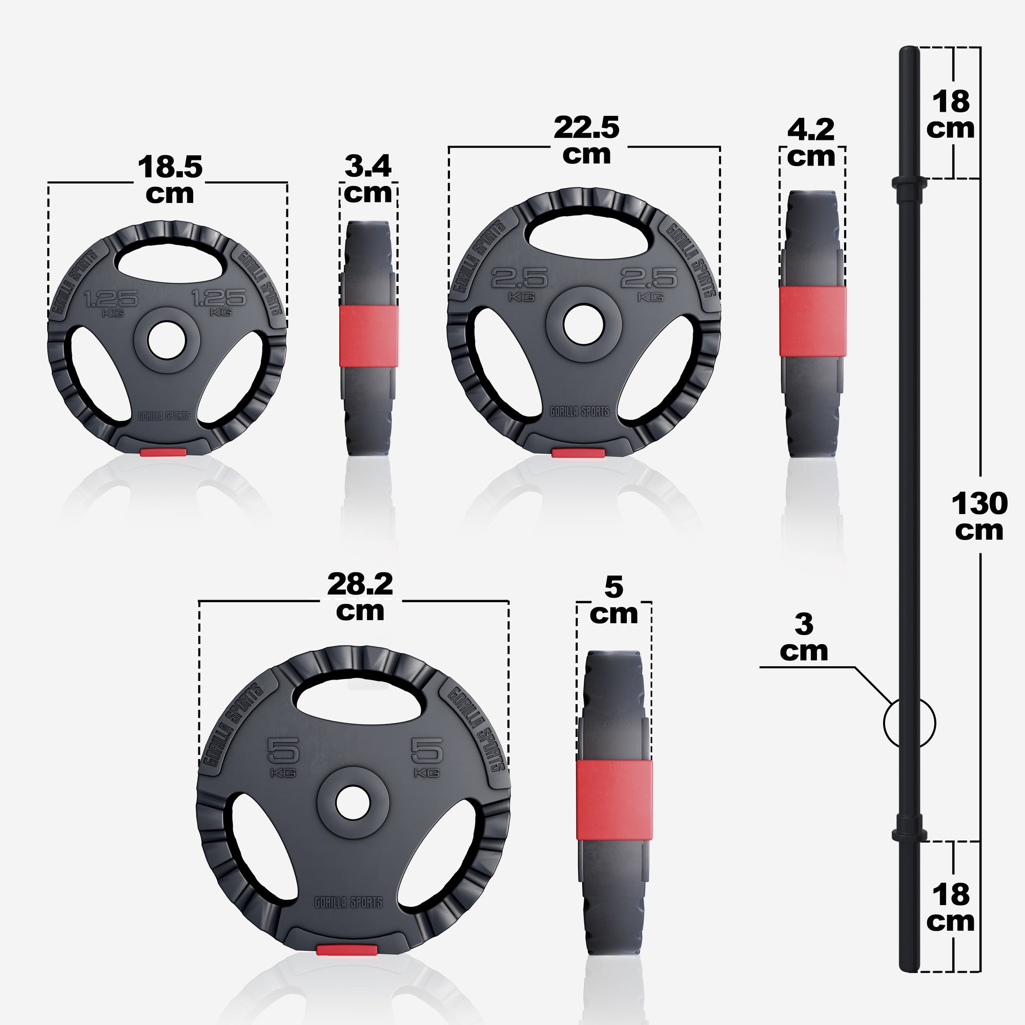 BodyPump komplekts 19,5 kg ar Tri Grip svaru diskiem