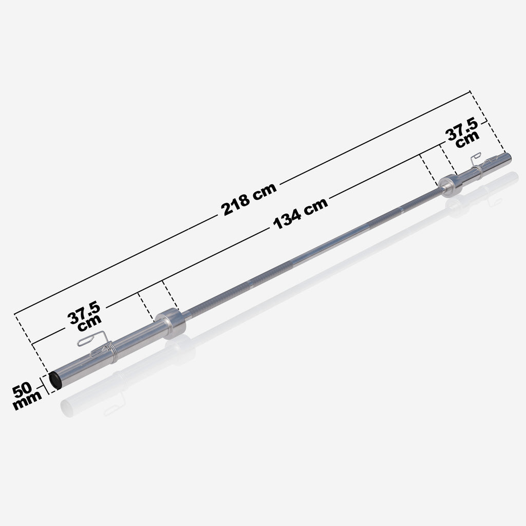 Olimpiskais svaru stienis 218 cm 50 mm ar atsperu fiksatoriem