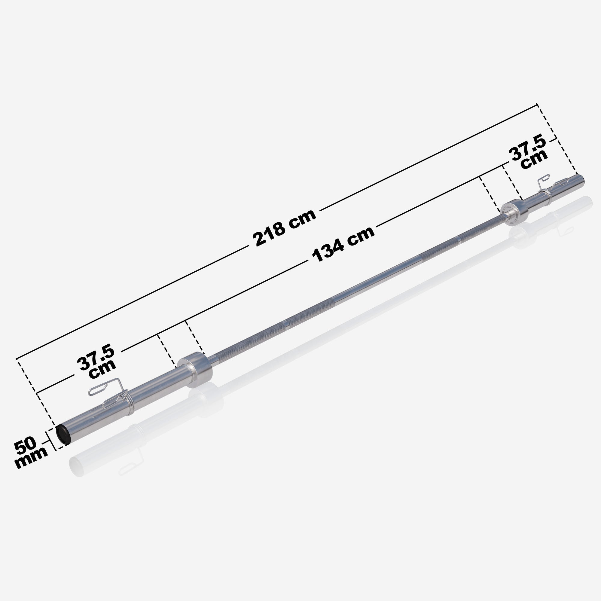 Olimpiskais svaru stienis 218 cm 50 mm ar atsperu fiksatoriem