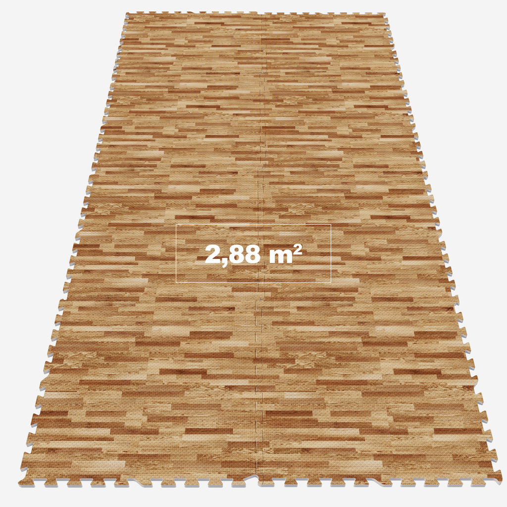 Treniņu paklājs, 8 gabali, 60 x 60 x 1,2 cm, koka raksts