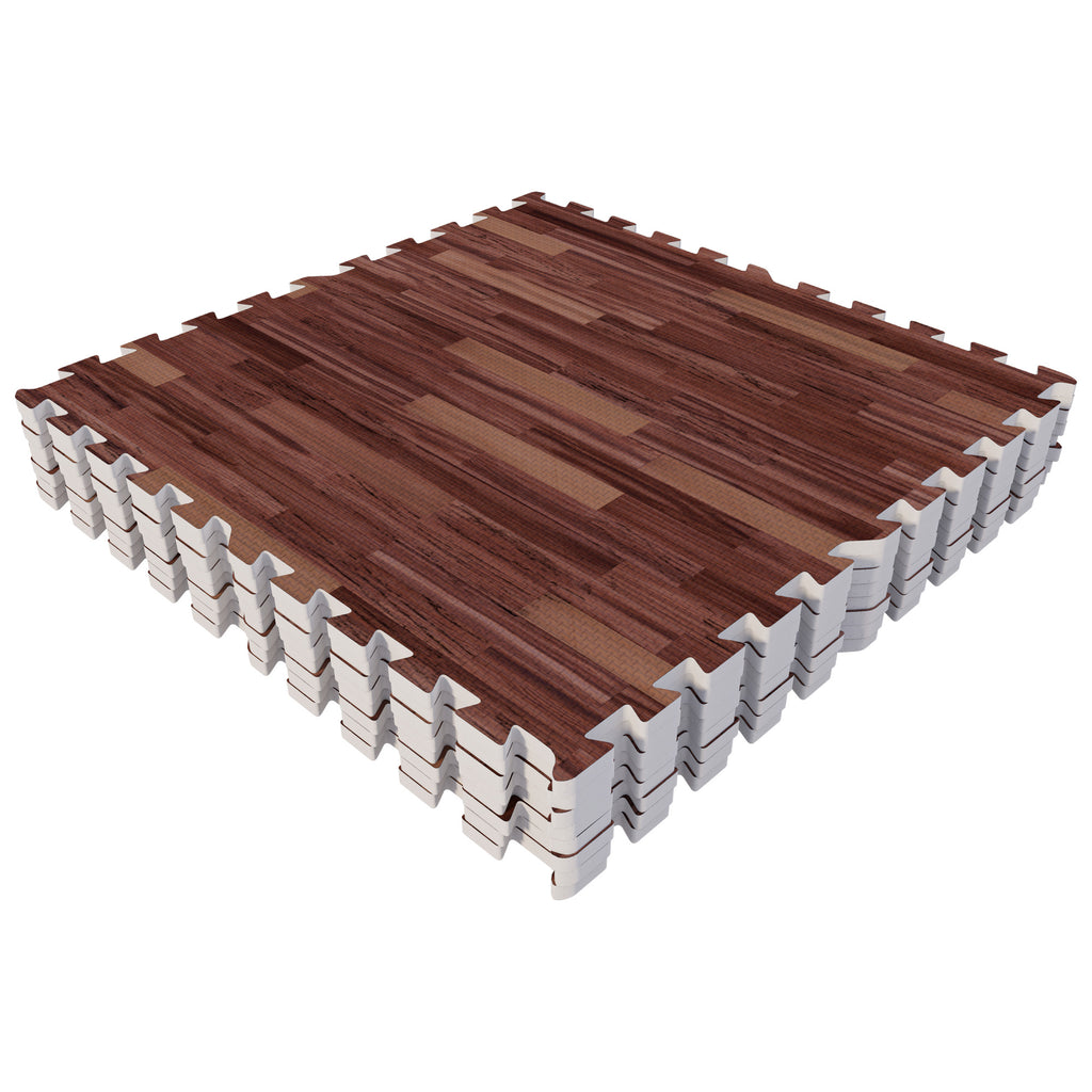Treniņu paklājs 8 daļas 60 x 60 cm, tumša koka tekstūra