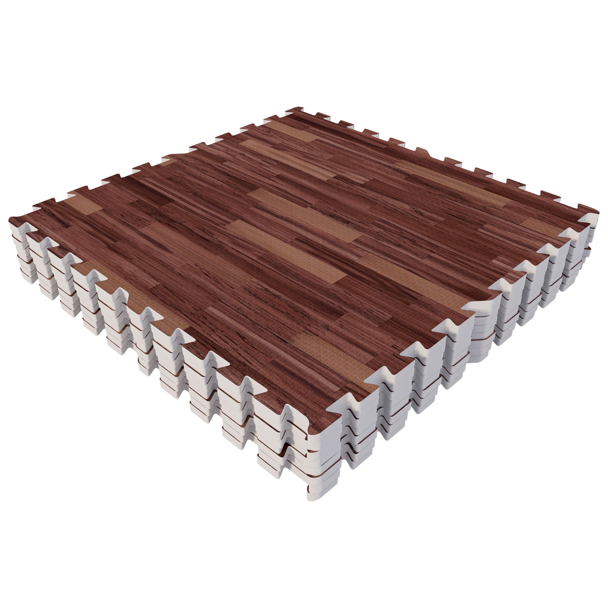 Treniņu paklājs 8 daļas 60 x 60 cm, tumša koka tekstūra
