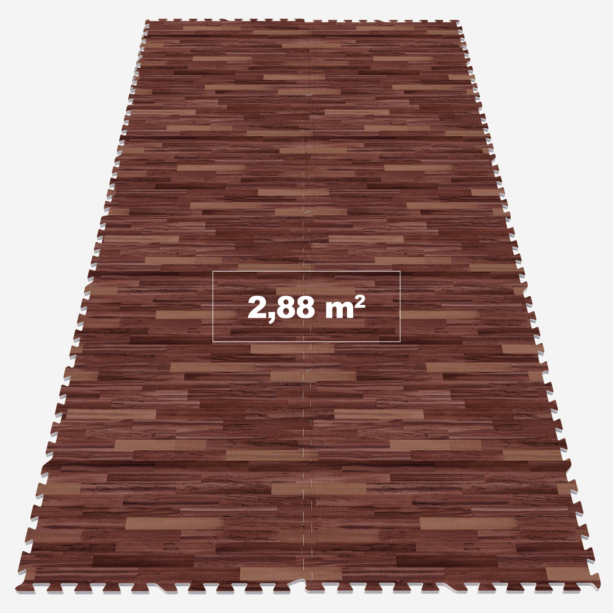 Treniņu paklājs 8 daļas 60 x 60 cm, tumša koka tekstūra