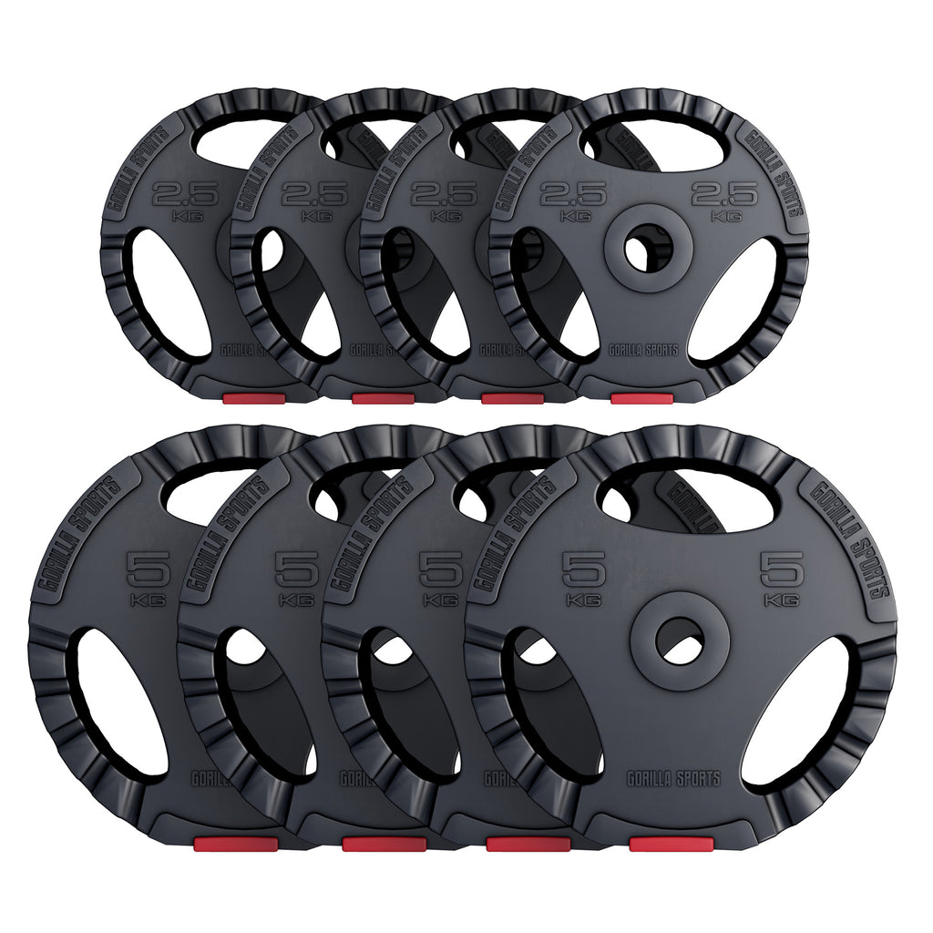 Vinila svaru diski ar rokturiem 4 x 2,5 kg + 4 x 5 kg