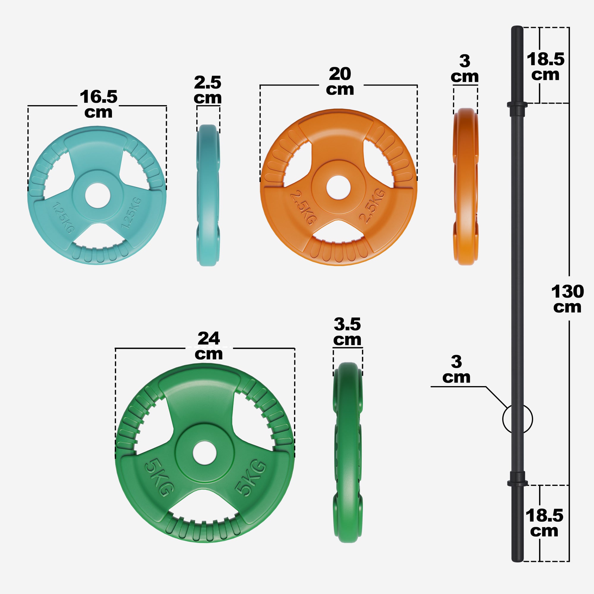 BodyPump stieņa un disku komplekts 20 kg 130 cm