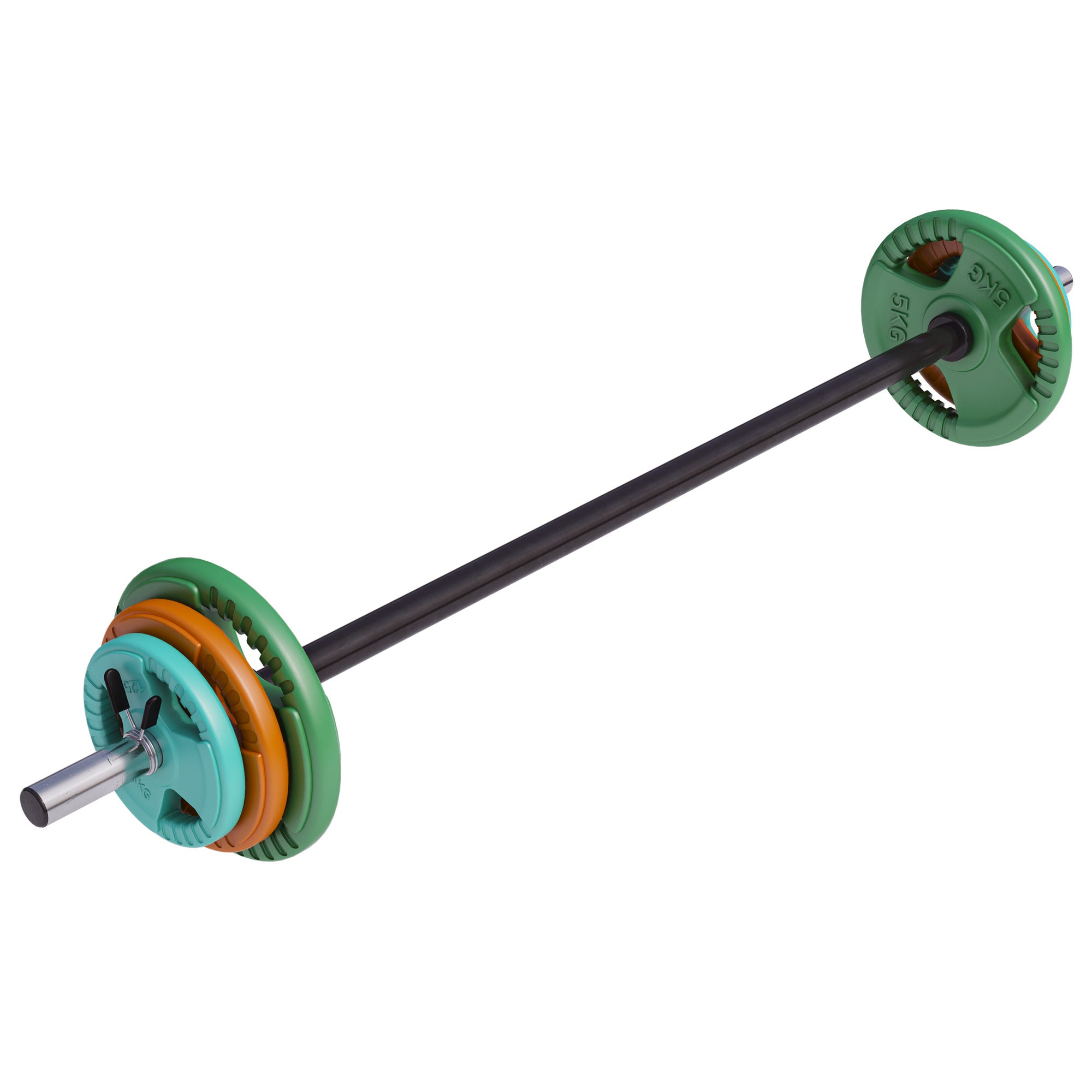Pump stieņa komplekts 19,3 kg ar gumijotiem svaru diskiem