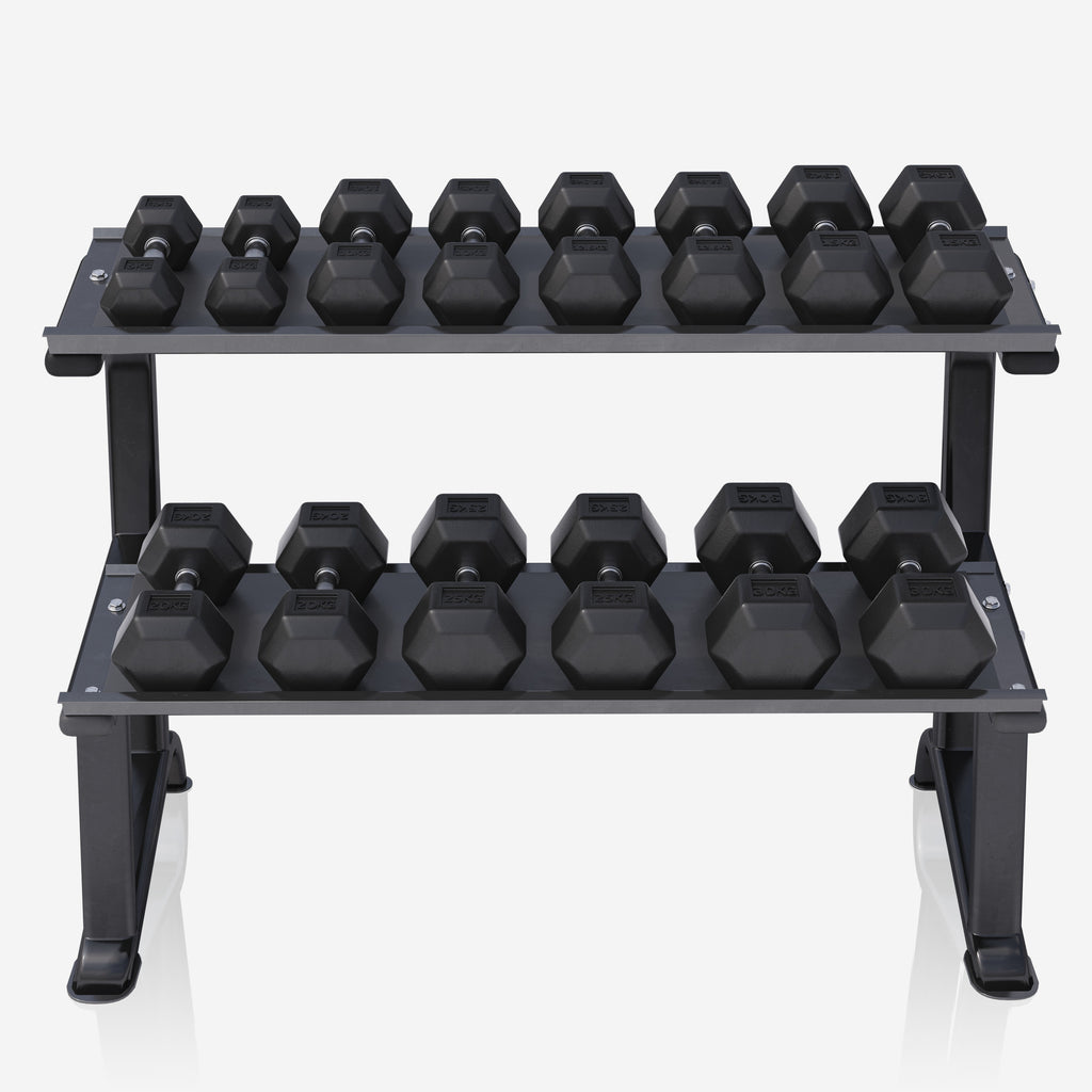 Hexagon hanteles komplekts 237 kg ar statīvu