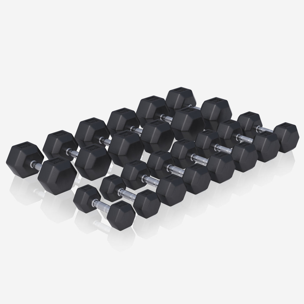 Hexagon hanteles komplekts 237 kg ar statīvu