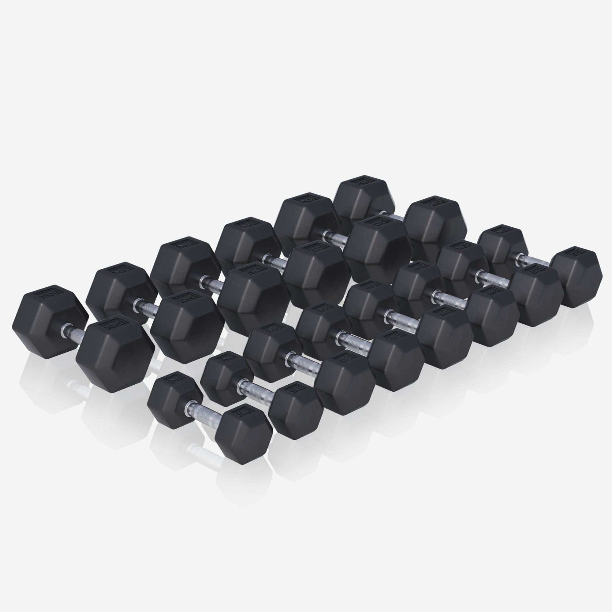 Hexagon hanteles komplekts 237 kg ar statīvu