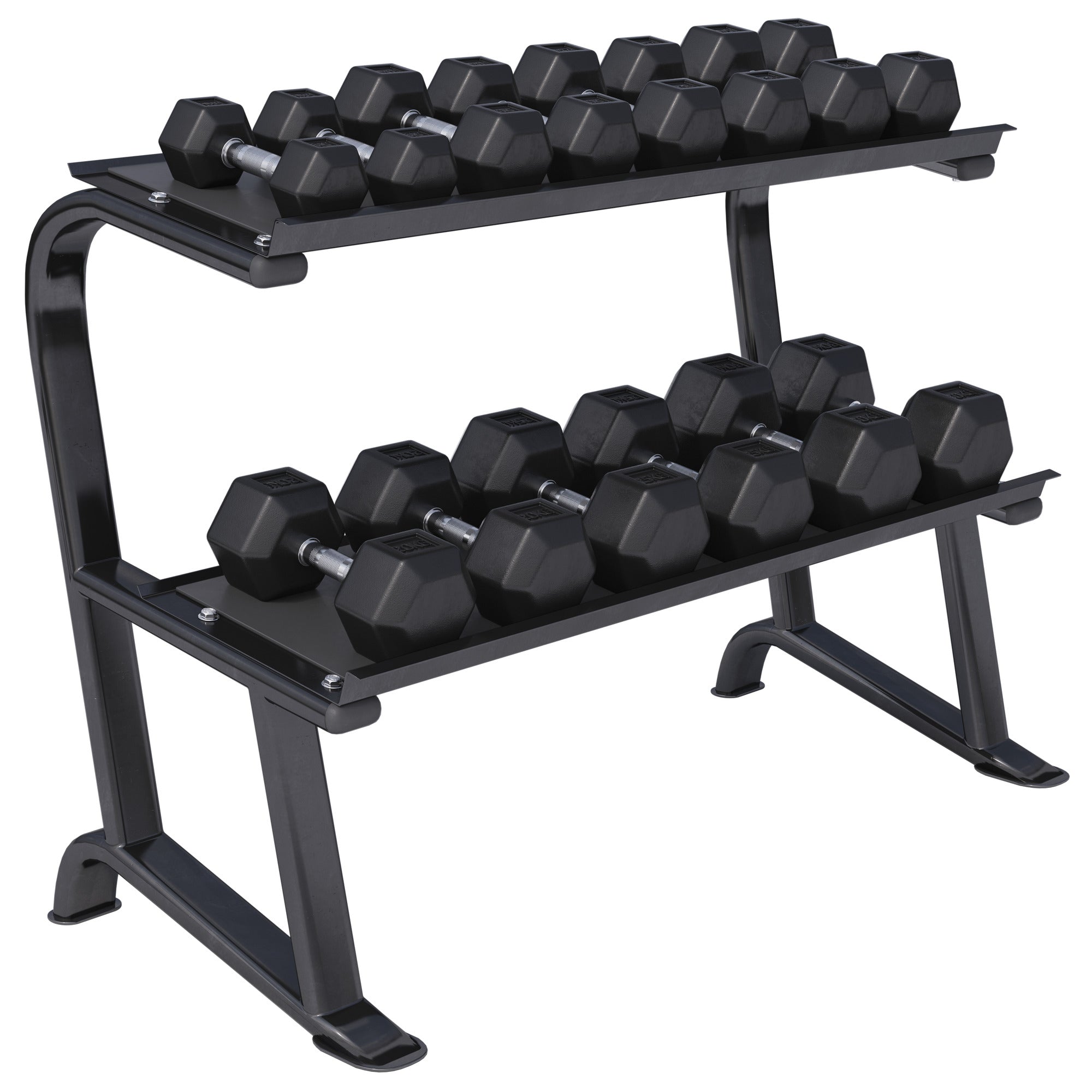 Hexagon hanteles komplekts 237 kg ar statīvu