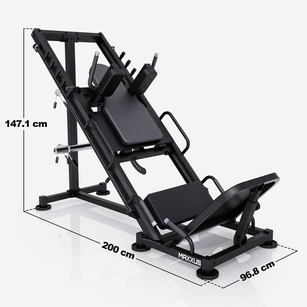 Kāju prese / hack pietupienu trenažieris 300 kg