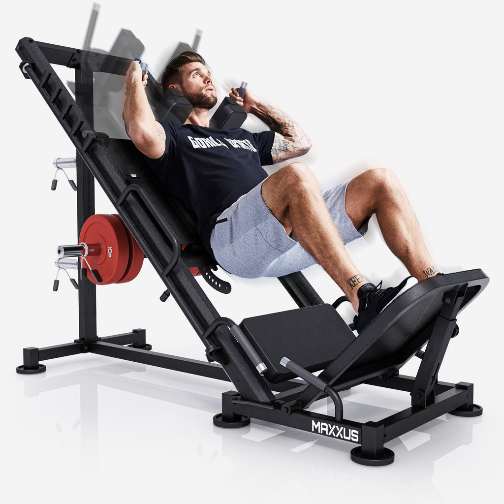 Kāju prese / hack pietupienu trenažieris 300 kg