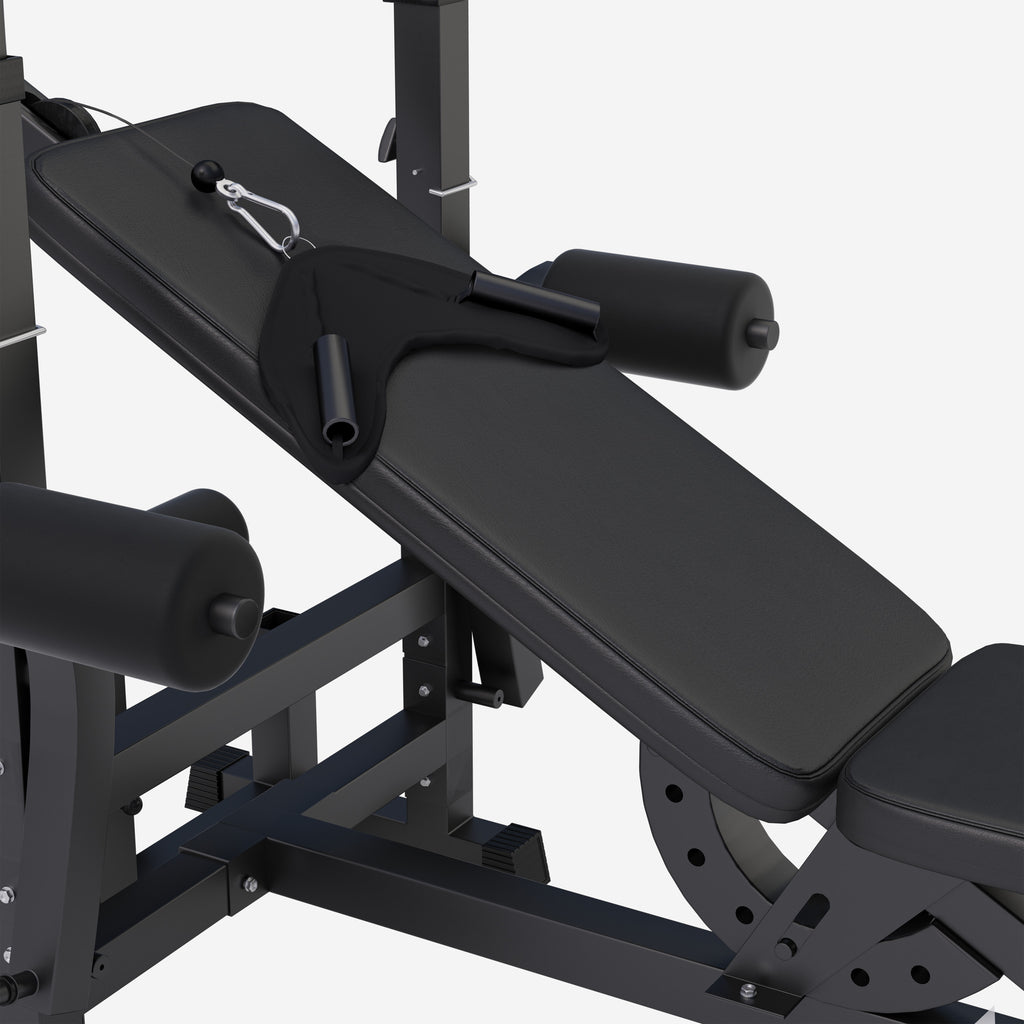 Daudzfunkcionāla treniņu stacija ar 100 kg Tri Grip svaru komplektu